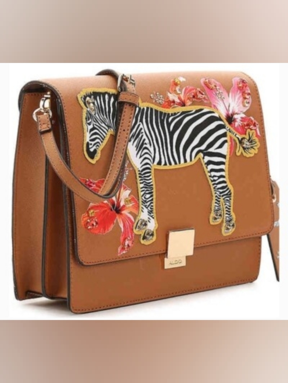 Aldo Plum Springs Crossbody Zebra Bag